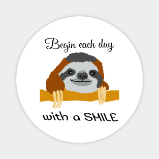 Sloth morning quote Magnet